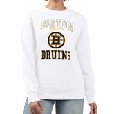 Boston Bruins G-III 4Her by Carl Banks Women's Team Logo Tri-Blend Fleece Pullover Sweatshirt White
