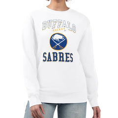 Buffalo Sabres G-III 4Her by Carl Banks Women's Team Logo Tri-Blend Fleece Pullover Sweatshirt White