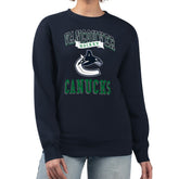 Vancouver Canucks G-III 4Her by Carl Banks Women's Team Logo Tri-Blend Fleece Pullover Sweatshirt Navy