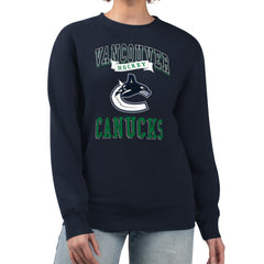 Vancouver Canucks G-III 4Her by Carl Banks Women's Team Logo Tri-Blend Fleece Pullover Sweatshirt Navy