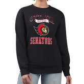 Ottawa Senators G-III 4Her by Carl Banks Women's Team Logo Tri-Blend Fleece Pullover Sweatshirt Black