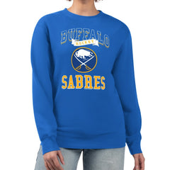Buffalo Sabres G-III 4Her by Carl Banks Women's Team Logo Tri-Blend Fleece Pullover Sweatshirt Royal