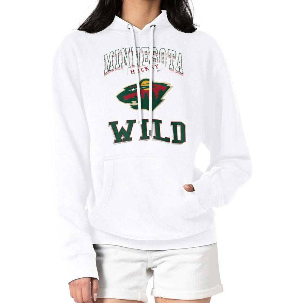 Minnesota Wild G-III 4Her by Carl Banks Women's Team Logo Tri-Blend Fleece Pullover Hoodie White