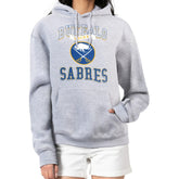 Buffalo Sabres G-III 4Her by Carl Banks Women's Team Logo Tri-Blend Fleece Pullover Hoodie Heather Gray