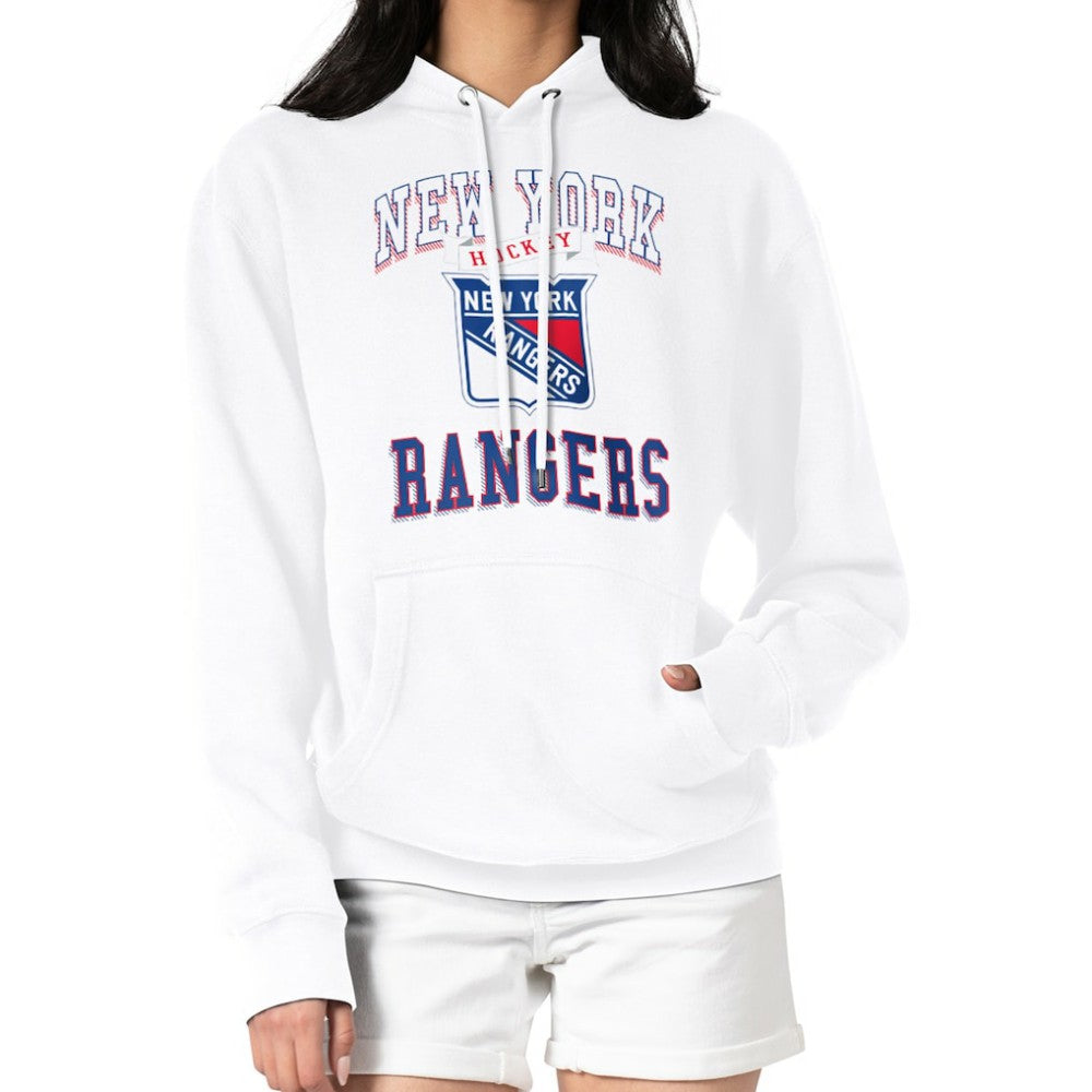 New York Rangers G-III 4Her by Carl Banks Women's Team Logo Tri-Blend Fleece Pullover Hoodie White