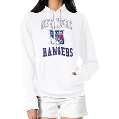 New York Rangers G-III 4Her by Carl Banks Women's Team Logo Tri-Blend Fleece Pullover Hoodie White