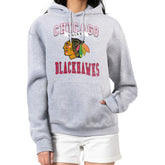 Chicago Blackhawks G-III 4Her by Carl Banks Women's Team Logo Tri-Blend Fleece Pullover Hoodie Heather Gray
