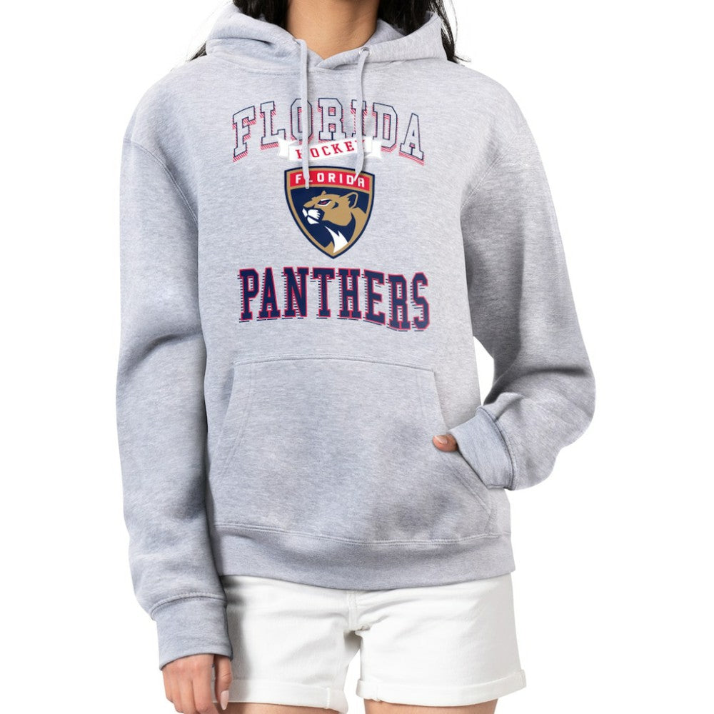Florida Panthers G-III 4Her by Carl Banks Women's Team Logo Tri-Blend Fleece Pullover Hoodie Heather Gray