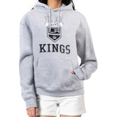 Los Angeles Kings G-III 4Her by Carl Banks Women's Team Logo Tri-Blend Fleece Pullover Hoodie Heather Gray