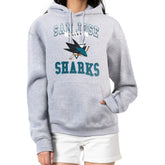 San Jose Sharks G-III 4Her by Carl Banks Women's Team Logo Tri-Blend Fleece Pullover Hoodie Heather Gray