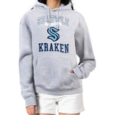 Seattle Kraken G-III 4Her by Carl Banks Women's Team Logo Tri-Blend Fleece Pullover Hoodie Heather Gray