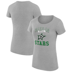 Dallas Stars G-III 4Her by Carl Banks Women's Super-Slim Fit Lightweight Team Logo Graphic T-Shirt Heather Gray