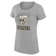 Nashville Predators G-III 4Her by Carl Banks Women's Super-Slim Fit Lightweight Team Logo Graphic T-Shirt Heather Gray