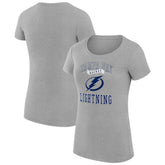 Tampa Bay Lightning G-III 4Her by Carl Banks Women's Super-Slim Fit Lightweight Team Logo Graphic T-Shirt Heather Gray