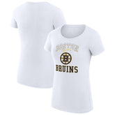 Boston Bruins G-III 4Her by Carl Banks Women's Super-Slim Fit Lightweight Team Logo Graphic T-Shirt White
