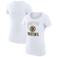 Boston Bruins G-III 4Her by Carl Banks Women's Super-Slim Fit Lightweight Team Logo Graphic T-Shirt White