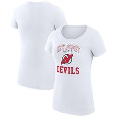 New Jersey Devils G-III 4Her by Carl Banks Women's Super-Slim Fit Lightweight Team Logo Graphic T-Shirt White