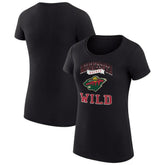 Minnesota Wild G-III 4Her by Carl Banks Women's Super-Slim Fit Lightweight Team Logo Graphic T-Shirt Black