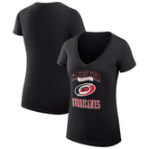 Carolina Hurricanes G-III 4Her by Carl Banks Women's Super-Slim Fit Lightweight Team Logo Graphic V-Neck T-Shirt Black