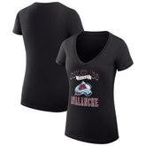 Colorado Avalanche G-III 4Her by Carl Banks Women's Super-Slim Fit Lightweight Team Logo Graphic V-Neck T-Shirt Black