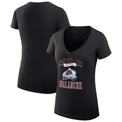 Colorado Avalanche G-III 4Her by Carl Banks Women's Super-Slim Fit Lightweight Team Logo Graphic V-Neck T-Shirt Black