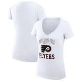 Philadelphia Flyers G-III 4Her by Carl Banks Women's Super-Slim Fit Lightweight Team Logo Graphic V-Neck T-Shirt White
