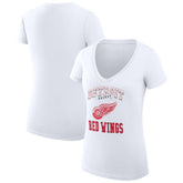Detroit Red Wings G-III 4Her by Carl Banks Women's Super-Slim Fit Lightweight Team Logo Graphic V-Neck T-Shirt White