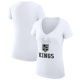 Los Angeles Kings G-III 4Her by Carl Banks Women's Super-Slim Fit Lightweight Team Logo Graphic V-Neck T-Shirt White