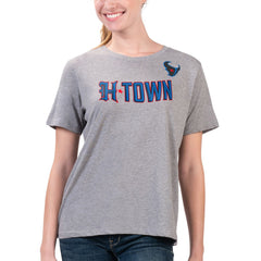 Houston Texans G-III 4Her by Carl Banks Women's Super-Slim Fit Lightweight H-Town T-Shirt - Heather Gray outlet