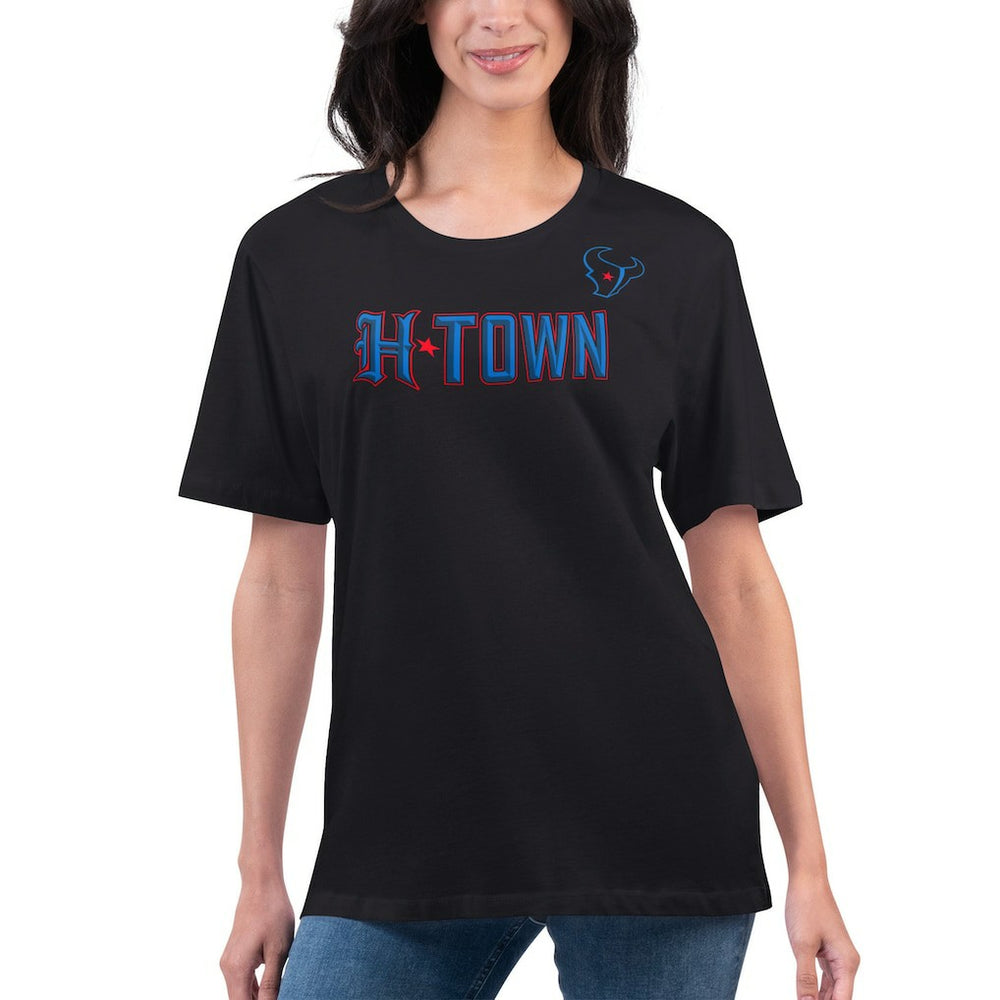 Houston Texans G-III 4Her by Carl Banks Women's Super-Slim Fit Lightweight H-Town T-Shirt - Black for sale