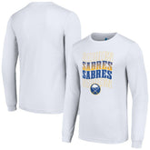 Buffalo Sabres Starter Four Team Name Logo Long Sleeve Graphic T-Shirt White