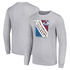 Colorado Avalanche Starter Shield Long Sleeve Graphic T-Shirt Heather Gray