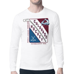 Colorado Avalanche Starter Shield Long Sleeve Graphic T-Shirt White