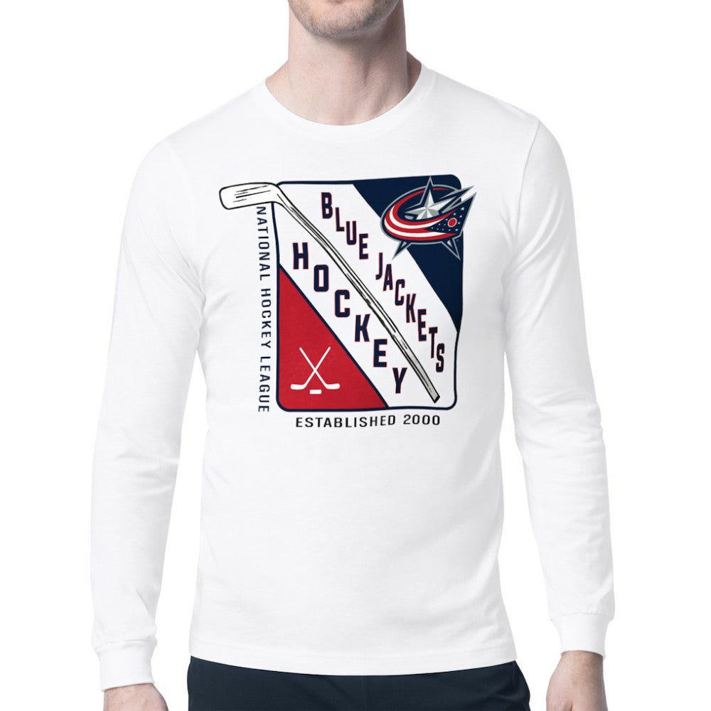 Columbus Blue Jackets Starter Shield Long Sleeve Graphic T-Shirt White