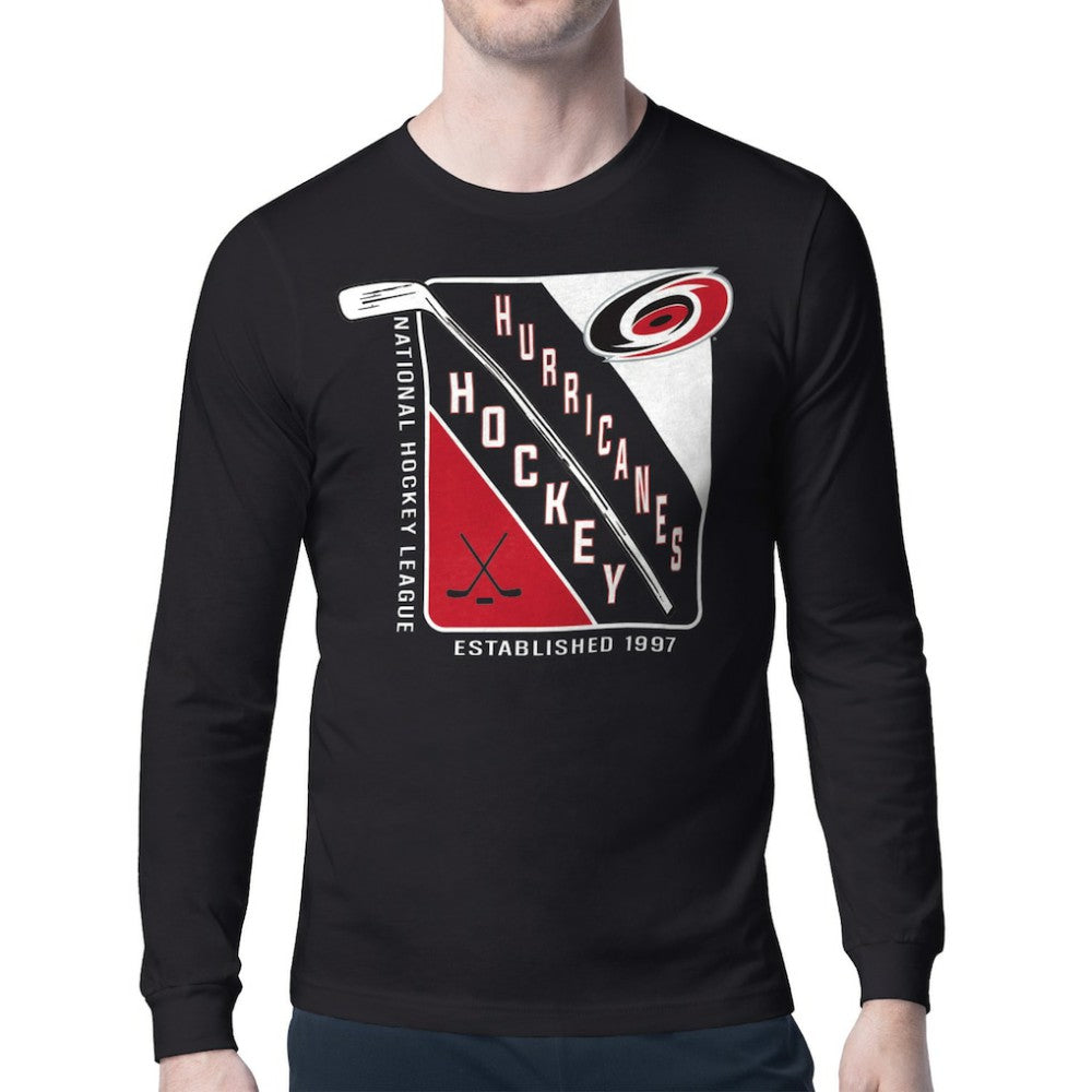 Carolina Hurricanes Starter Shield Long Sleeve Graphic T-Shirt Black