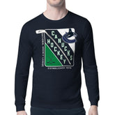Vancouver Canucks Starter Shield Long Sleeve Graphic T-Shirt Navy