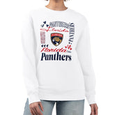Florida Panthers G-III 4Her by Carl Banks Women's Collage Graphic Fleece Long Sleeve Pullover Sweatshirt White