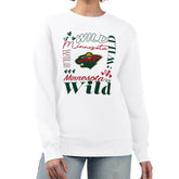 Minnesota Wild G-III 4Her by Carl Banks Women's Collage Graphic Fleece Long Sleeve Pullover Sweatshirt White