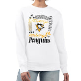 Pittsburgh Penguins G-III 4Her by Carl Banks Women's Collage Graphic Fleece Long Sleeve Pullover Sweatshirt White