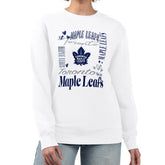 Toronto Maple Leafs G-III 4Her by Carl Banks Women's Collage Graphic Fleece Long Sleeve Pullover Sweatshirt White