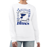St. Louis Blues G-III 4Her by Carl Banks Women's Collage Graphic Fleece Long Sleeve Pullover Sweatshirt White