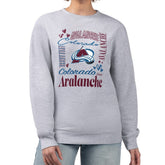 Colorado Avalanche G-III 4Her by Carl Banks Women's Collage Graphic Fleece Long Sleeve Pullover Sweatshirt Heather Gray
