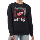 Detroit Red Wings G-III 4Her by Carl Banks Women's Collage Graphic Fleece Long Sleeve Pullover Sweatshirt Black