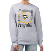 Pittsburgh Penguins G-III 4Her by Carl Banks Women's Collage Graphic Fleece Long Sleeve Pullover Sweatshirt Heather Gray