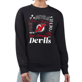 New Jersey Devils G-III 4Her by Carl Banks Women's Collage Graphic Fleece Long Sleeve Pullover Sweatshirt Black