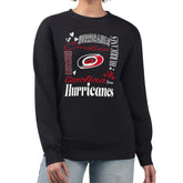 Carolina Hurricanes G-III 4Her by Carl Banks Women's Collage Graphic Fleece Long Sleeve Pullover Sweatshirt Black