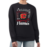 Calgary Flames G-III 4Her by Carl Banks Women's Collage Graphic Fleece Long Sleeve Pullover Sweatshirt Black
