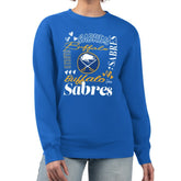 Buffalo Sabres G-III 4Her by Carl Banks Women's Collage Graphic Fleece Long Sleeve Pullover Sweatshirt Royal