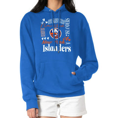 New York Islanders G-III 4Her by Carl Banks Women's Collage Team Graphic Tri-Blend Fleece Pullover Hoodie Royal