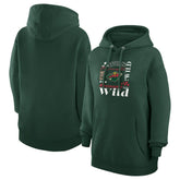 Minnesota Wild G-III 4Her by Carl Banks Women's Collage Team Graphic Tri-Blend Fleece Pullover Hoodie Olive
